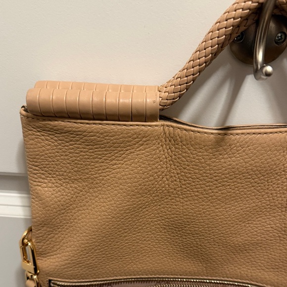 Tory Burch Beige Tan Pebbled Leather Tote/Crossbody with Braided Top Handle - Picture 13 of 13